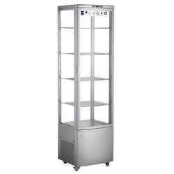 METRO PROFESSIONAL Vitrine réfrigérée GGC3270SV, 51,5 x 48,5 x 189,5 cm, 270 L, 4 étagères réglables, avec 4 roulettes, argenté - argenté verr_0