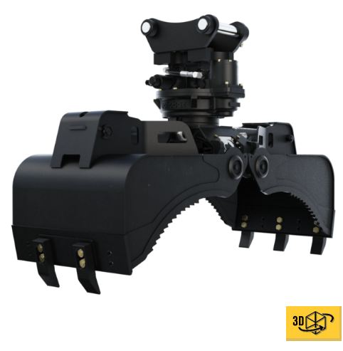 Mini RPA-Godet séries PC 025B Rotobec - accessoires puissants pour mini-excavatrices avec rotation 360° et valve sélectrice 12V/24V_0