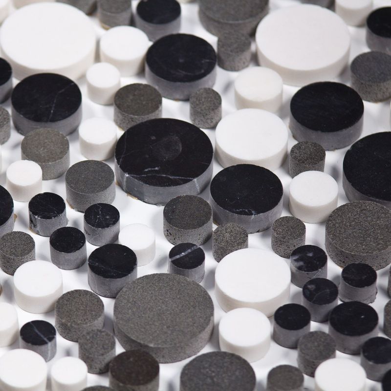 MOSAÏQUE MARBRE ET BASALTE CITYLINE BUBBLE - VENDU PAR CARTON DE 0.72 M² - BLANC, NOIR - CAPRI, NATURAL INSPIRATION