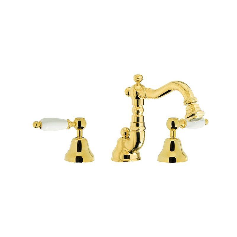 ROBINET 3 TROUS DE BIDET PORTA & BINI QUEEN 12155 | OR - PORTA & BINI RUBINETTERIA