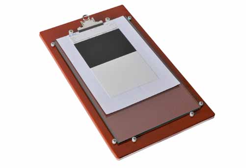 Support d'application de carte de contraste - Plaque en verre 6,4mm avec pince en acier_0