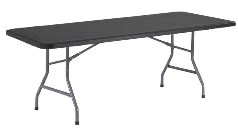 Table pliante en polypropylène - Grey Edition - Plateau gris anthracite - Non feu M2 - 183x76 cm_0