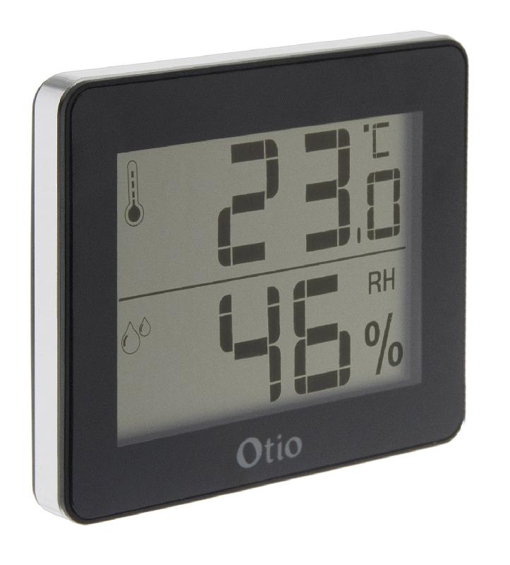 Thermomètre / Hygromètre Noir - Otio avec écran LCD et indicateur de tendance des températures_0