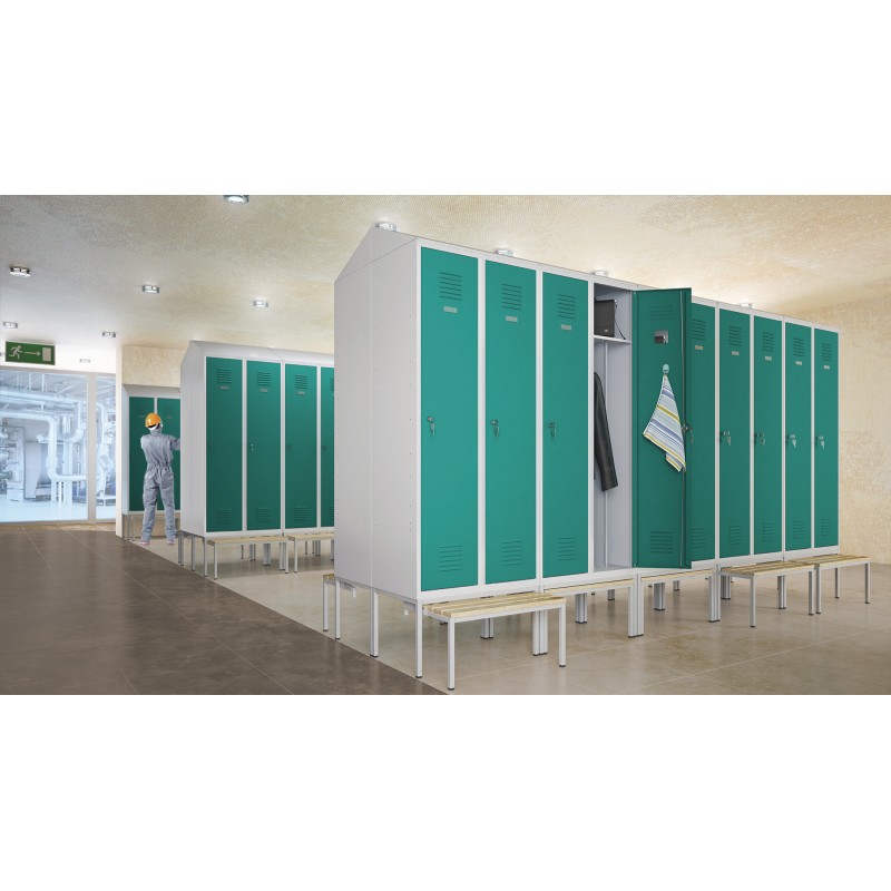 Vestiaire métallique industrie propre - tringle, étagère haute, plusieurs colonnes et options_0
