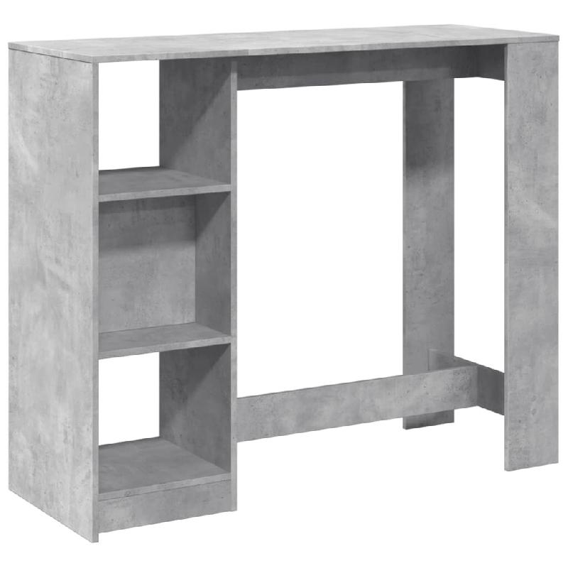 VidaXL Table de bar avec étagère gris béton bois d'ingénierie Modèle Boréal Horizon Pro - 854394_0