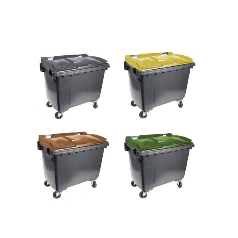 Conteneur roulant 660L - Large ouverture frontale - PEHD injecté - 4 roues pivotantes_0