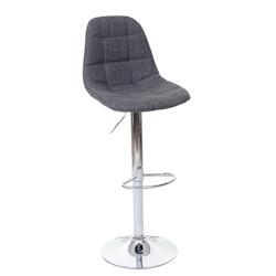 Décoshop26 - Tabouret de bar chaise de comptoir  en tissu gris pieds acier chromé 04_0005240 - gris 3000123532690_0