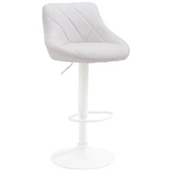 Décoshop26 - Tabouret de bar en synthétique blanc pivotant avec repose-pieds métal blanc coutures décoratives TDB10597 - blanc 3000412169606_0