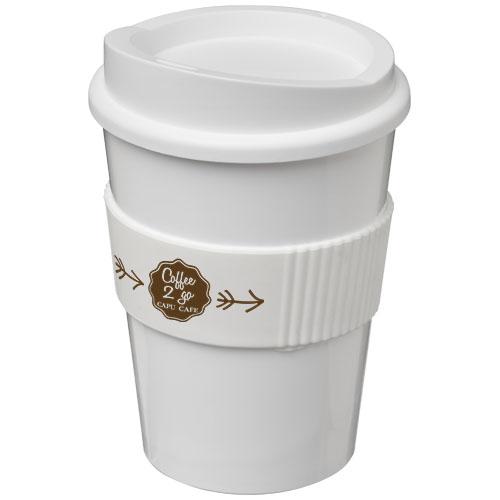 Gobelet Americano® Medio 300 ml - Bandeau antidérapant en silicone, isotherme à simple paroi - Réf : 21000807_0