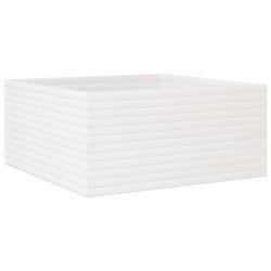 Helloshop26 - Jardinière bac lit surélevé plantes fleurs terrasse jardin 100 x 100 x 46 cm bois de pin massif blanc 02_0037259 - 3000214231457_0
