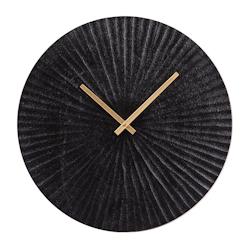 Horloge en métal soleil noir 45 cm -  Rond Aluminium Table Passion - noir aluminium 3106239541059_0