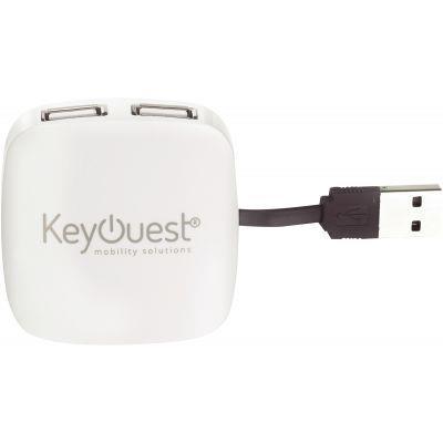 Hub compact 4 ports USB 2.0 blanc - Plug and Play - Taux de transfert 480 Mbps - Garantie 2 ans_0