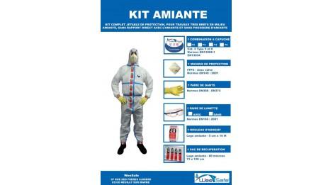 Kit amiante nouveau décret - XL - Protection jetable avec combinaison, masque FFP3, gants, lunettes et accessoires_0