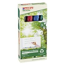 MARQUEURS EFFAÇABLES RECHARGEABLES ECOLINE EDDING E28 - POCHETTE DE 4 COULEURS ASSORTIES