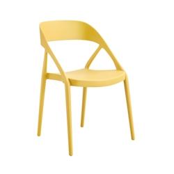METRO PROFESSIONAL Fauteuil de terrasse MISTRAL, polypropylène / fibre de verre, 54 x 54 x 79 cm, empilable, jaune moutarde - jaune plastique 4337255_0