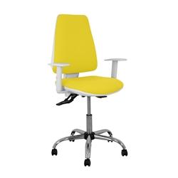 Piqueras y Crespo Silla Elche blanca asincro bali amarillo brazos regulables ruedas de parqué - jaune multi-matériau 1014ASB100B5CRRP_0