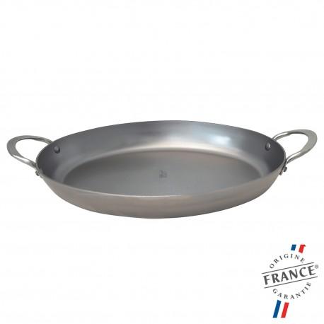 Plat à rôtir ovale en acier Mineral B Element - De Buyer - indéformable avec anses inox et finition cire d'abeilles_0