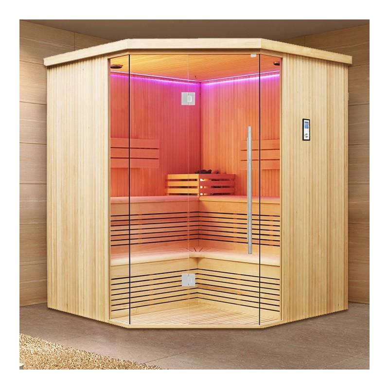 SAUNA D'ANGLE BOREAL® EVASION CLUB 180C - 4 À 6 PLACES - 180*180*210_0