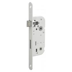 Serrure encastrable NF à condamnation pour salle de bain et toilette, axe 40mm, bouts ronds, blanc - THIRARD - blanc 3150260615012_0