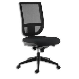 Siège ''tertio'' dossier résille et assise tissu noir,mécanisme synchrone,piétement nylon,sans accoudoirs_0