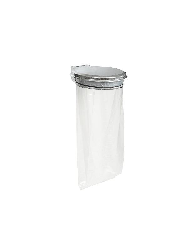 Support mural collecmur extreme pour sac de 110l avec couvercle galvanisé - ROSSIGNOL - 57798 - 535273_0
