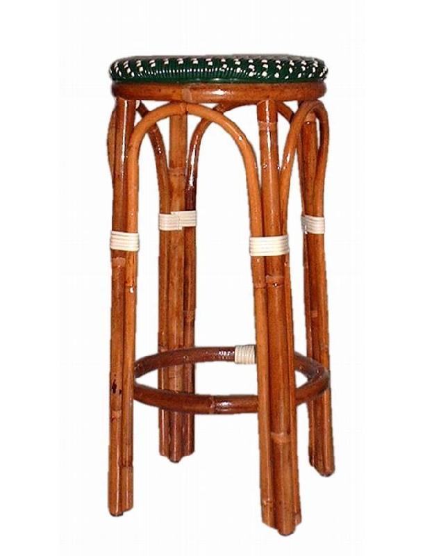 Tabouret de bar Malte - assise tressée en rotin noyer ou naturel, sans dossier_0