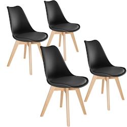 TecTake GmbH tectake Lot 4 chaises salle à manger style scandinave forme ergonomique noir - 406100 - noir plastique polypropylène 406100_0