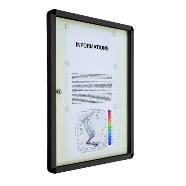 Vitrine extérieure fond métal - cadre noir - 4 x A4 - étanche et sécurisée - Marque Rolléco_0