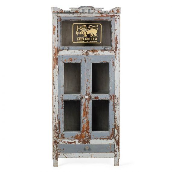 96001000517 - meuble présentoir antique Francisco Segarra - 144x60xH206cm avec porte basculante et rangement_0