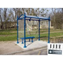 Abri bus durance / structure en aluminium / bardage en verre sécurit / avec banquette / 250 x 158 cm_0
