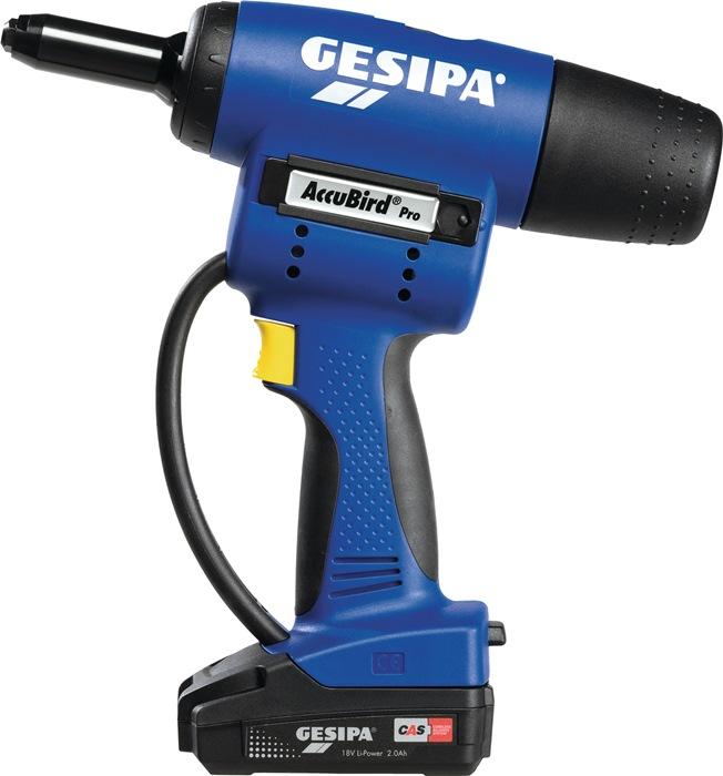 Appareil à  rivetage aveugle sans fil AccuBird®Pro 12 pièces 13 000 N accu coulissant, chargeur L-Boxx GESIPA_0