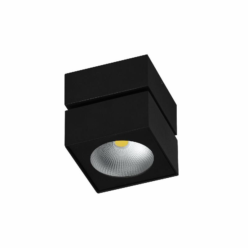 Applique Murale Led Rubyc Surface 14W, Orientable, Interrupteur 40°, Température 2700K/3200K/4000K, Dimmable Triac, Noir Mat - Beneito & Faure - noi_0