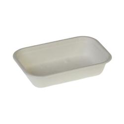 Barquette rectangle canne à sucre sans PFAS 22,9 x 15,3 x 5 cm - 850 ml (250 unités) - N395.N_0