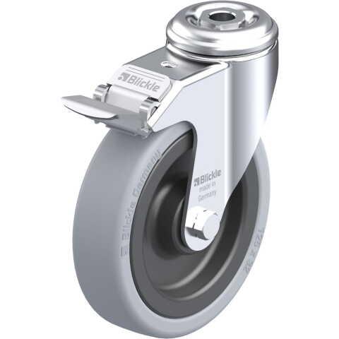 BLICKLE - ROULETTE PIVOTANTE À FREIN Ø 125MM BANDAGE CAOUTCHOUC SBR 120KG - LKRA-VPA 126K-FI