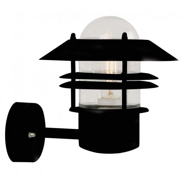 BLOKHUS APPLIQUE MURALE ACIER GALVANISÉ ET VERRE NOIR E27 - NORDLUX 25011003
