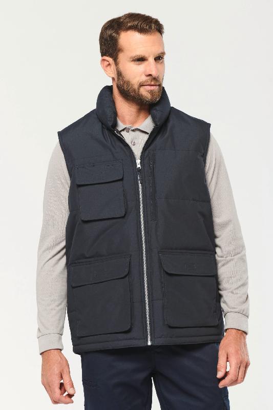 Bodywarmer matelassé homme - Réf: WK615 - Imperméable avec multiples poches_0
