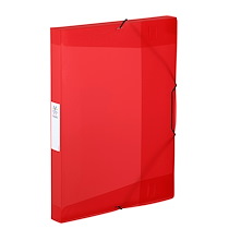 BOÎTE DE CLASSEMENT PLASTIQUE VIQUEL COOLBOX 25 X 33 - FORMAT A4 DOS 3 CM - TRANSLUCIDE ROUGE - LOT DE 7