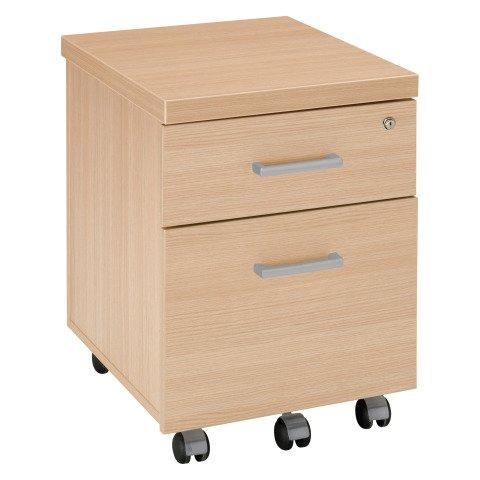 CAISSON MOBILE BOIS 2 TIROIRS CHÊNE CLAIR SHINY