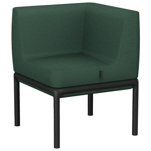 CHAUFFEUSE D'ANGLE LOTUA TISSU 100% POLYESTER VERT BOUTEILLE - SOKOA