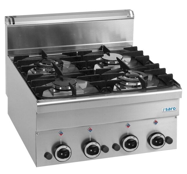 Cuisinière à gaz - 4 brûleurs - 11,7 kW - Table - Allumage Piezo - Saro - 4017337067602_0