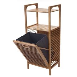 Décoshop26 - Étagère de salle de bain rangement avec panier à linge en bambou 95x40x30cm 28L 04_0005669 - 3000440732698_0
