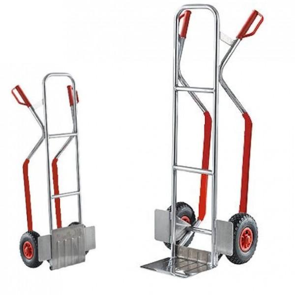 Diable aluminium - pelle rabattable - roues pneumatiques - léger 8,5 kg - Rolléco_0