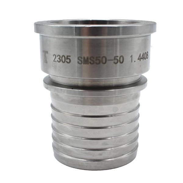 Douille SMS femelle inox annelée à collerette - YSMFDAIX032 - DN 32 - 32 MM_0