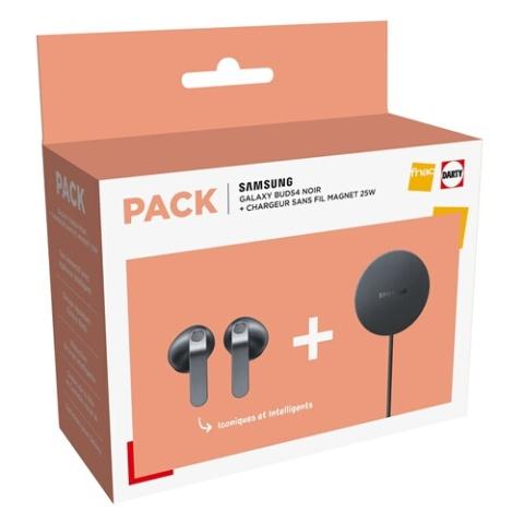 ECOUTEURS SAMSUNG BUDS4 + PAD CHARGE À INDUCTION 25W