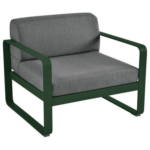 FAUTEUIL BELLEVIE VERT CÈDRE COUSSINS GRIS GRAPHITE - FERMOB