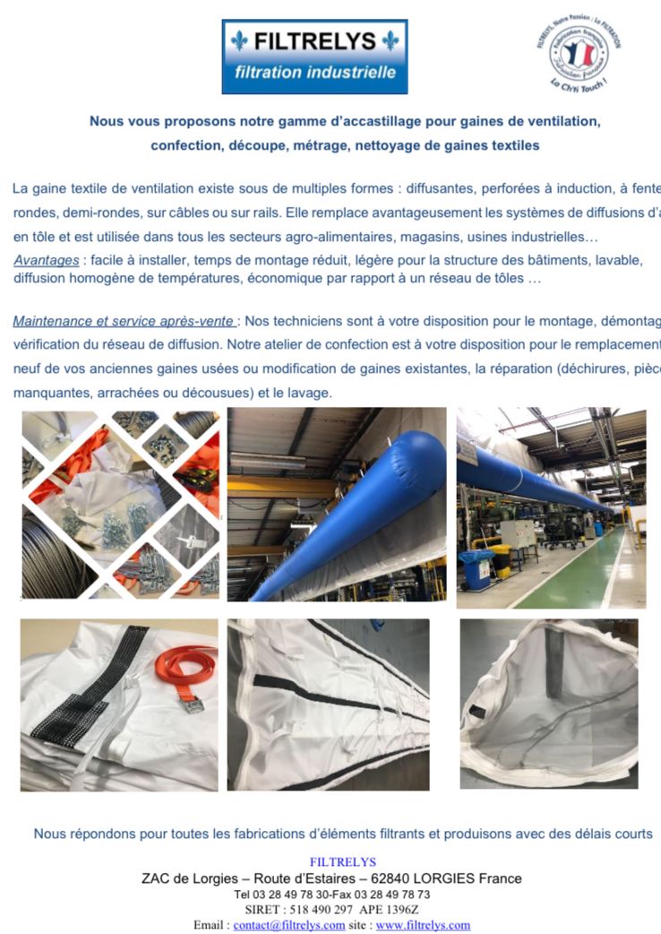 Gaine textile gaine de diffusion devis sous 1h