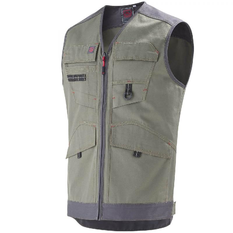 GILET DE TRAVAIL WORK ATTITUDE A LAFONT KAKI ET GRIS