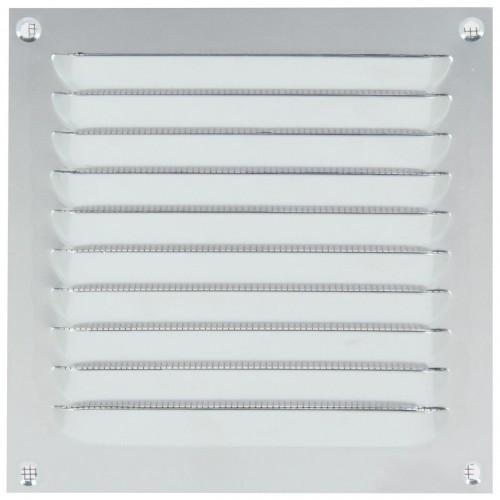 GRILLE D'AÉRATION ESTAMPÉE ALUMINIUM AVEC MOUSTIQUAIRE NYLON - 400X100MM RENSON