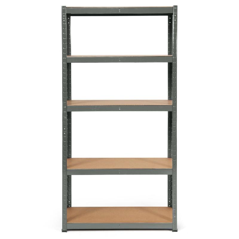Helloshop26 - Étagère à 5 niveaux ajustable 90 x 40 x 180 cm grande capacité de 875 kg style moderne en acier galvanisé gris 20_0012055 - 3000227_0