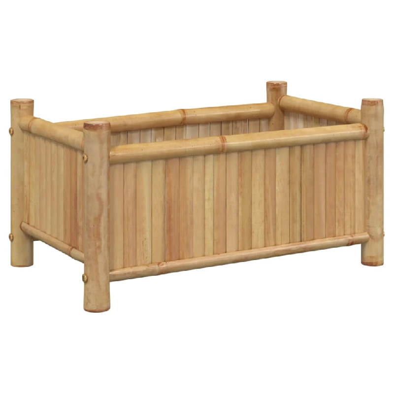 Helloshop26 - Jardinière bac lit surélevé plantes fleurs terrasse jardin 50 x 30 x 25 cm bambou marron 02_0037624 - 3000213909241_0